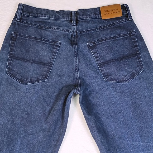 Guinness x Lucky Brand 223 Straight Leg Jeans Mens 33x32 Dark Wash Blue Denim - Picture 7 of 15